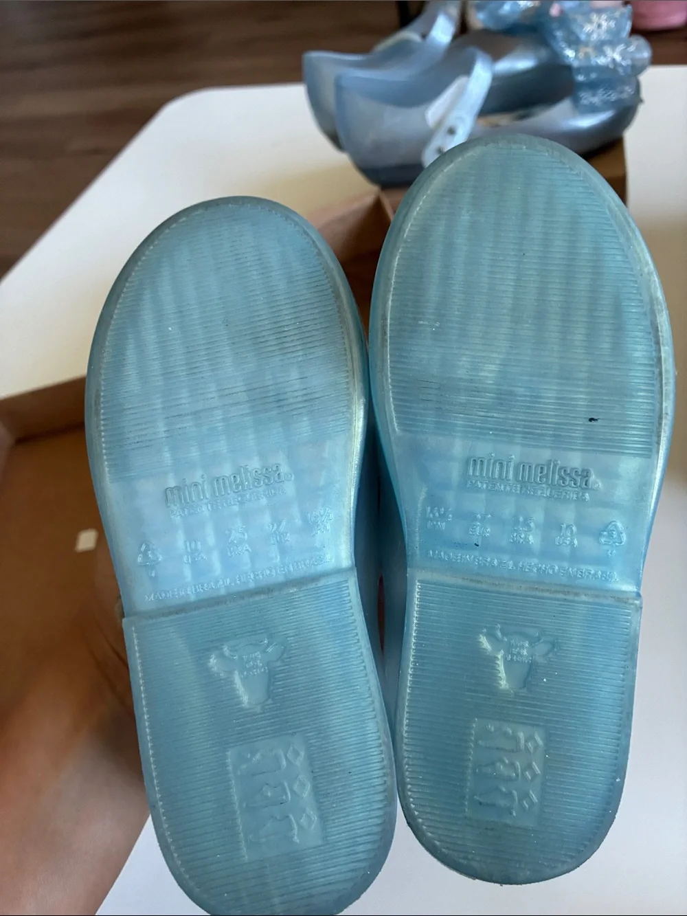 Melissa Girls' Turquoise Blue Butterfly Jelly Mary Jane Sandals